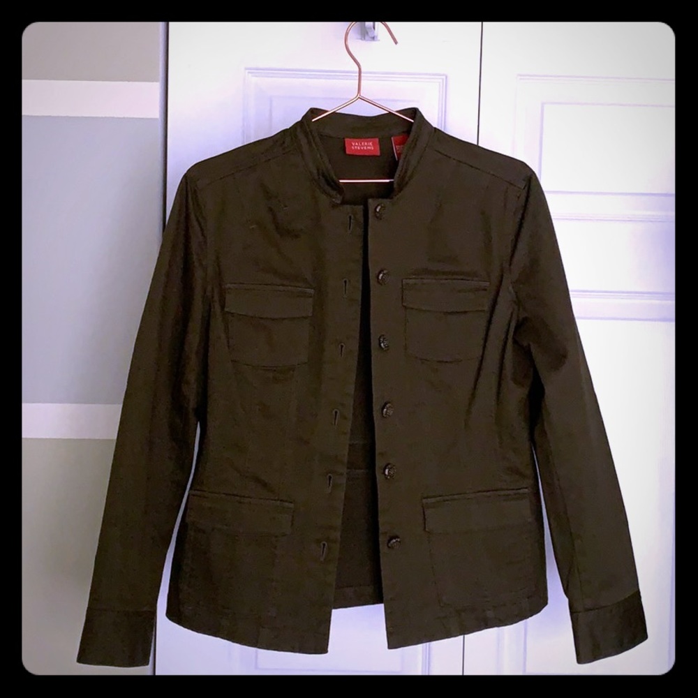 Valerie Stevens Green Utility Jacket NWOT